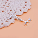 925 Silver 3-Row Chain Buckle Collar Bracelet DIY Material