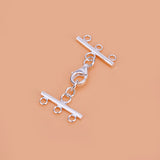 925 Silver 3-Row Chain Buckle Collar Bracelet DIY Material