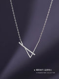 925 Silver Geometric Triangle Clavicle Chain for Women