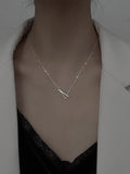 925 Silver Geometric Triangle Clavicle Chain for Women