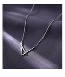 925 Silver Geometric Triangle Clavicle Chain for Women