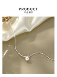 925 Silver Single Pearl Necklace Clavicle Chain Jewelry for Women