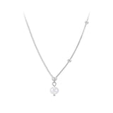 925 Silver Single Pearl Necklace Clavicle Chain Jewelry for Women