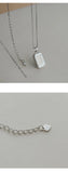925 Silver Geometric Letters Pendant Necklace for Women