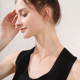 925 Sterling Silver Key Necklace Women's Tempter Lock Head Diamond Choker