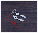 925 Silver Tassel Jade Gourd Earrings