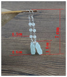 925 Silver Tassel Jade Gourd Earrings
