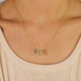 925 Silver Mama Love Colorful CZ Mom Necklace