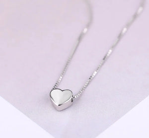 925 Silver Love Heart Pendant Necklace Personalized Jewelry