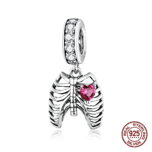 925 Silver Love Oath Ribs Pendant Charms for Bracelet & Necklace DIY