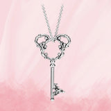 925 Silver Magic Key Necklace Charm with Full Diamond Inlay