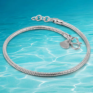 925 Silver Snake Chain Bracelet 2.5mm Wide Men Women Korea Jewelry