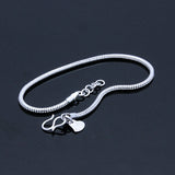 925 Silver Snake Chain Bracelet 2.5mm Wide Men Women Korea Jewelry