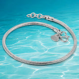 925 Silver Snake Chain Bracelet 2.5mm Wide Men Women Korea Jewelry