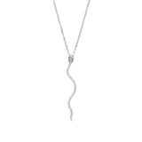 925 Silver Green CZ Snake Pendant Necklace for Women