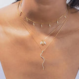 925 Silver Green CZ Snake Pendant Necklace for Women