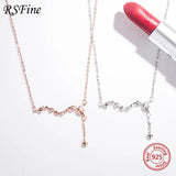 925 Silver Moon Necklace Star River Pendant Fine Jewelry Women