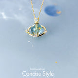 Moonstone Necklace 925 Sterling Silver Clear Earth Chain Jewelry