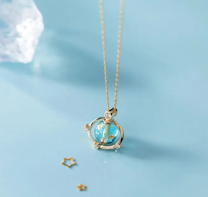 Moonstone Necklace 925 Sterling Silver Clear Earth Chain Jewelry