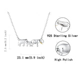 925 Silver Mother Baby Father Elephant Necklace Family Jewelry