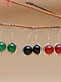 925 Silver Gemstone Earrings Retro Style