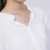 925 Silver Strawberry Quartz Crystal Charm Pendant Necklace