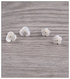 925 Sterling Silver Shell Petal Flower Art Earrings