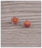 925 Sterling Silver Shell Petal Flower Art Earrings