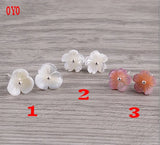 925 Sterling Silver Shell Petal Flower Art Earrings