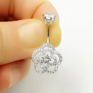 925 Silver Cubic Zirconia Belly Button Ring