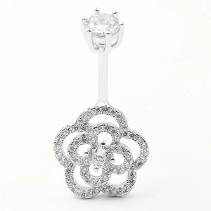 925 Silver Cubic Zirconia Belly Button Ring