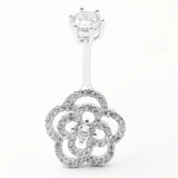 925 Silver Cubic Zirconia Belly Button Ring