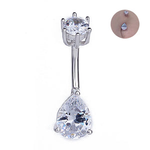 925 Silver Navel Piercing Cubic Zircon Belly Button Ring