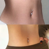 925 Silver Navel Piercing Cubic Zircon Belly Button Ring