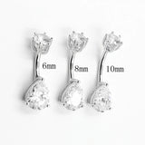 925 Silver Navel Piercing Cubic Zircon Belly Button Ring