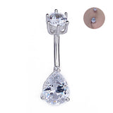 925 Silver Navel Piercing Cubic Zircon Belly Button Ring