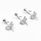 925 Silver Cubic Zircon Butterfly Navel Ring