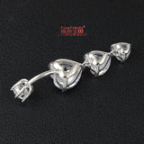 925 Silver Heart Navel Ring Dangle Body Jewelry 6 8 10mm Pin Length