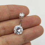 925 Silver Navel Ring CZ Belly Button Jewelry Women