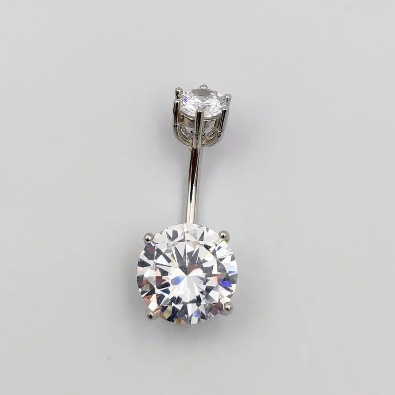 925 Silver Navel Ring CZ Belly Button Jewelry Women