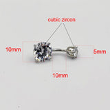 925 Silver Navel Ring CZ Belly Button Jewelry Women