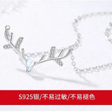 925 Sterling Silver Necklace Elk Necklace Friendship Necklaces