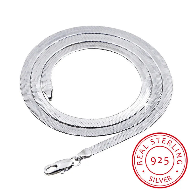 925 Sterling Silver Snake Link Chain Necklace Unisex