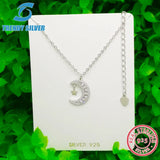 925 Silver Necklace Chain with CZ Rose Pendant