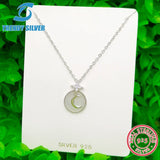 925 Silver Necklace Chain for Women Pave CZ Pendant Jewelry Rose Plated