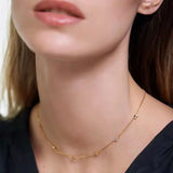 925 Silver Necklace for Women Zircon Pendant 18k Plated Choker