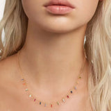 925 Silver Necklace for Women Zircon Pendant 18k Plated Choker