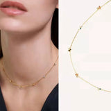 925 Silver Necklace for Women Zircon Pendant 18k Plated Choker