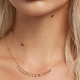 925 Silver Necklace for Women Zircon Pendant 18k Plated Choker