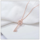 925 Silver Key Pendant Necklace Women